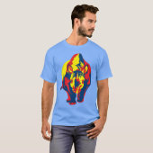 Oplaadmiddel Rhinoceros-Blue-Yellow-Red T-shirt (Voorkant volledig)