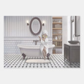 Oplaadmodus – Miss Meow in badjas Inpakpapier Vel (Voorkant)