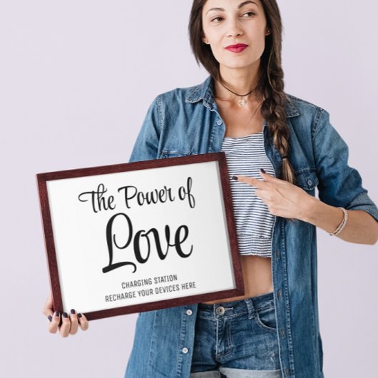 Oplaadstation Trouwbord Poster