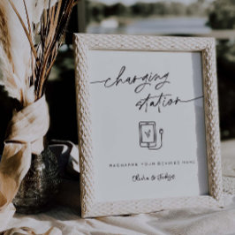 Oplaadstation Weddenschappen Ontvangen cel Telefoo Poster