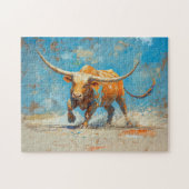 Oplaadstier met levendige kleuren legpuzzel (Horizontaal)