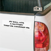 Oplaadstierbatterij woordspeling bumpersticker (Op Truck)