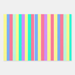 Oplaande lentepastelstrepen inpakpapier vel