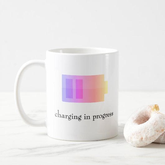 Opladen in Uitvoering Batterij Paars/Roze - Mok (Met donut)
