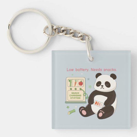 Opladen met bamboe snacks sleutelhanger (voorkant)