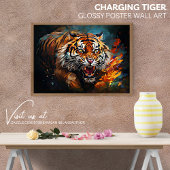 Opladen Tiger Glossy Poster Wall Art