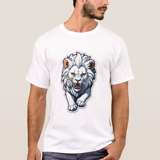 Opladen Witte Leeuw Cub Design T-shirt (Voorkant)