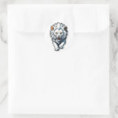 Opladen Witte Lion Cub Sticker (Tas)