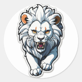 Opladen Witte Lion Cub Sticker