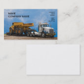 oplegger en aanhangwagen die een grote dumptruck v visitekaartje (Voorkant / Achterkant)