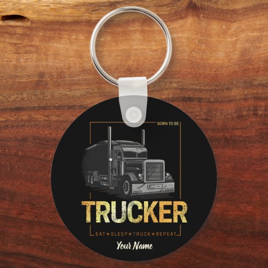 Oplegger voor vrachtwagenchauffeur Pap Sleutelhanger (Voorkant)