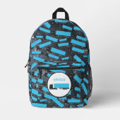 Oplegger Vrachtwagen Vervoer Vrachtwagens Blauwe N Bedrukte Rugzak (Voorkant)