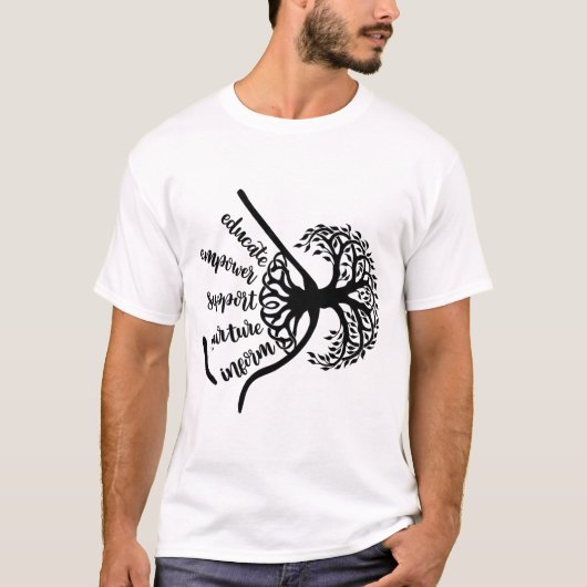 Opleiden Empower Support Nurture Inform T-shirt (Voorkant)