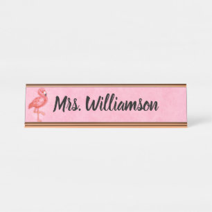 Opleider Professionele Roze Flamingo Bureau Naambordje