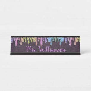 Opleider voor leraren Professionele Glitter Schitt Bureau Naambordje