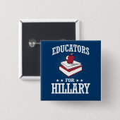 OPLEIDERS VOOR HILLARY VIERKANTE BUTTON 5,1 CM (Voorkant /achterkant)