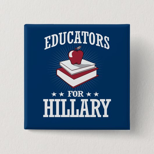 OPLEIDERS VOOR HILLARY VIERKANTE BUTTON 5,1 CM (Voorkant)