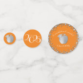 Opleiding Docent Afstuderen Oranje Zilver Confetti (Achterkanten)
