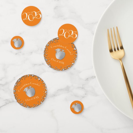 Opleiding Docent Afstuderen Oranje Zilver Confetti (Groep)