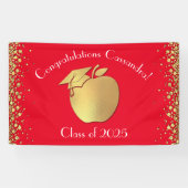 Opleiding Docent Afstuderen Rood Goud Spandoek (Horizontaal)