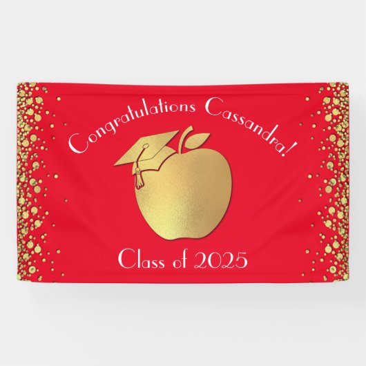Opleiding Docent Afstuderen Rood Goud Spandoek (Horizontaal)
