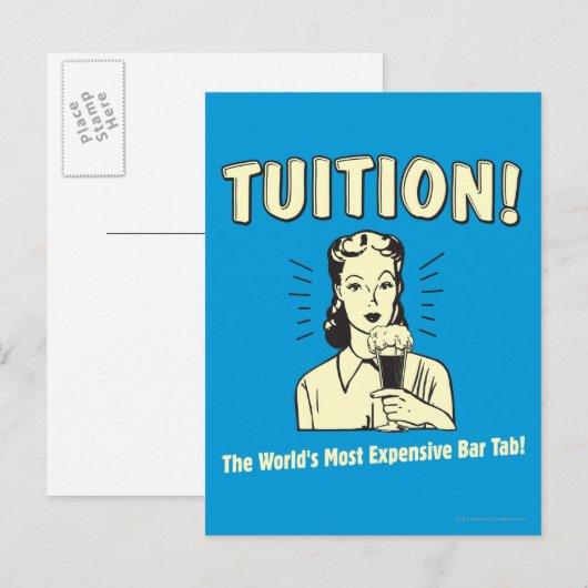 Opleiding: duurste streepjesstaart briefkaart (Voorkant / Achterkant)