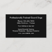 Opleiding en verkoop van wachthonden visitekaartje (Achterkant)