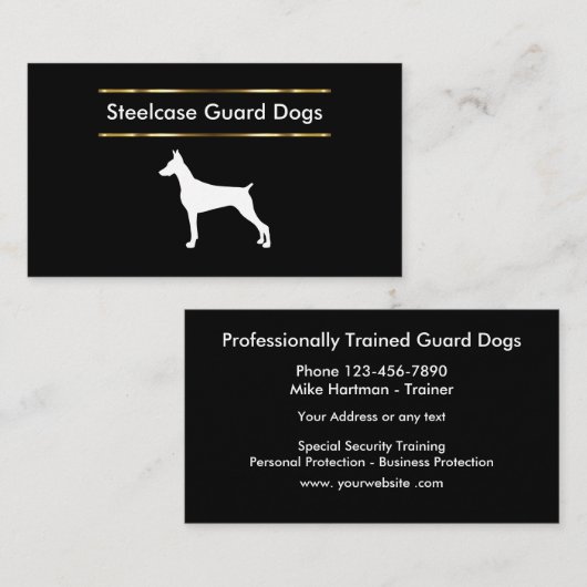Opleiding en verkoop van wachthonden visitekaartje (Voorkant / Achterkant)