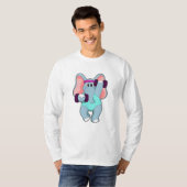Opleiding in Sterkte met Dumbbells T-shirt (Voorkant volledig)