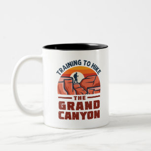 Opleiding om de Grand Canyon-wandelaar op te helde Tweekleurige Koffiemok