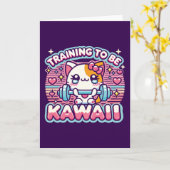 Opleiding om Kawaii te zijn - Schattige Funny Anim Kaart (Gele Bloem)