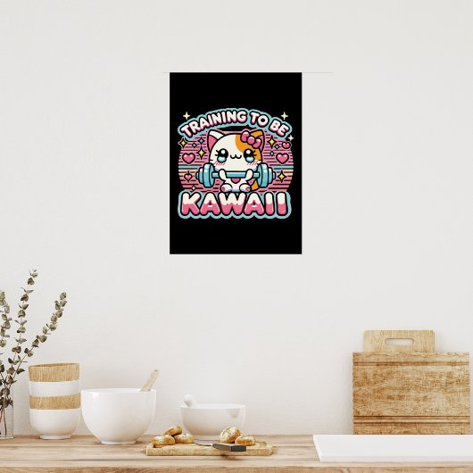 Opleiding om Kawaii te zijn - Schattige Funny Anim Poster (Keuken)