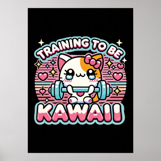 Opleiding om Kawaii te zijn - Schattige Funny Anim Poster (Voorkant)