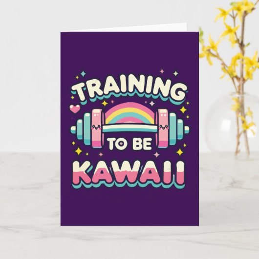 Opleiding om Kawaii te zijn - Schattigee Funny Ani Kaart (Gele Bloem)