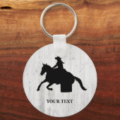 Opleiding van de paardensport in Barrel Racing Rod Sleutelhanger (Voorkant)
