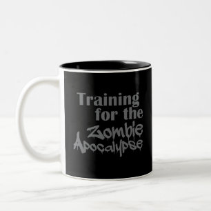 Opleiding van de Zombie Apocalypse Funny Tweekleurige Koffiemok