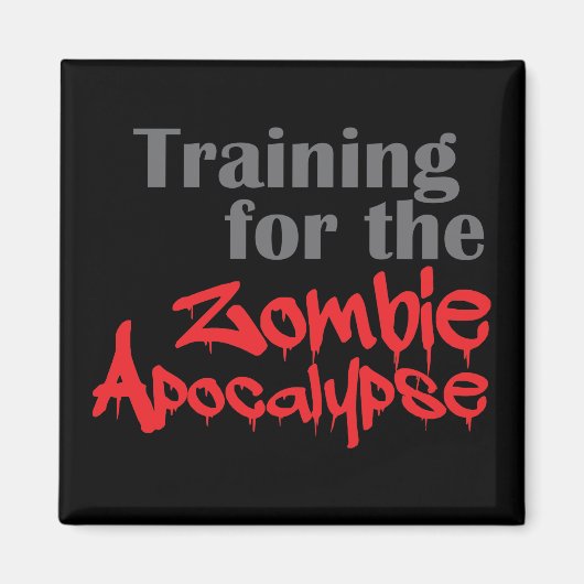 Opleiding van de Zombie Apocalypse Funny Workout Magneet (Voorkant)