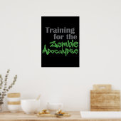 Opleiding van de Zombie Apocalypse Funny Workout Poster (Keuken)