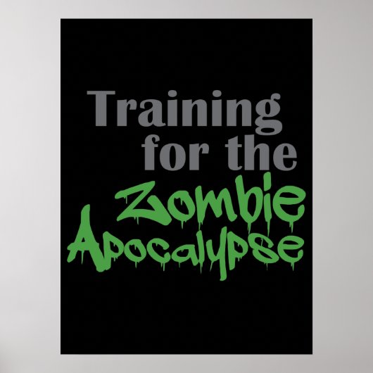 Opleiding van de Zombie Apocalypse Funny Workout Poster (Voorkant)