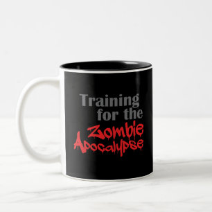 Opleiding van de Zombie Apocalypse Funny Workout Tweekleurige Koffiemok