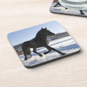 Opleiding van paarden in een wijnlandschap drankjes onderzetter (Linkerzijde)