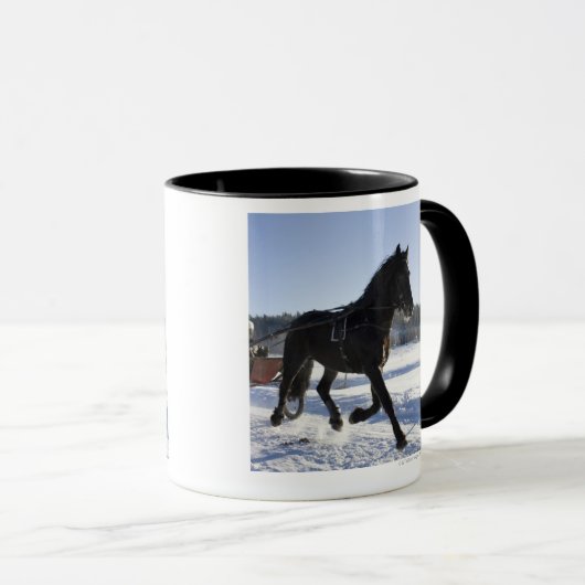 Opleiding van paarden in een wijnlandschap mok (Voorkant rechts)