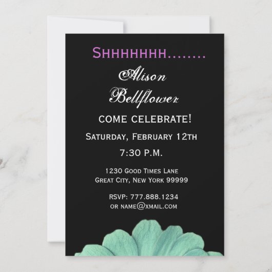 OPLEIDING Verjaardag Groene Paarse Daisy Eigen naa Kaart (Achterkant)