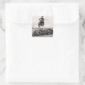 OPLEIDING VOOR EENDEN EN HOESJES. VIERKANTE STICKER (Tas)