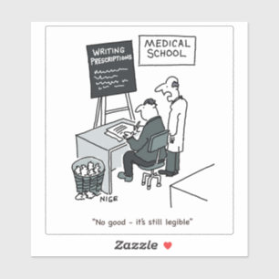 Opleidingsarts bij Cartoon van de Medische School. Sticker