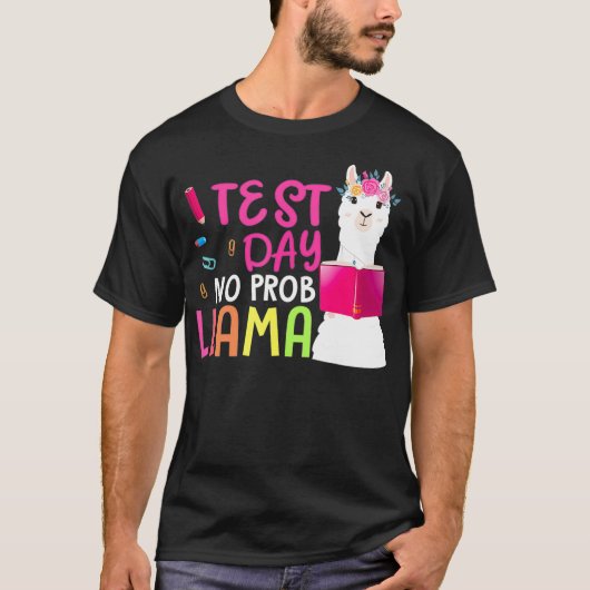 Opleidingtest Geen Probllama Llama Teacher Testi T-shirt (Voorkant)