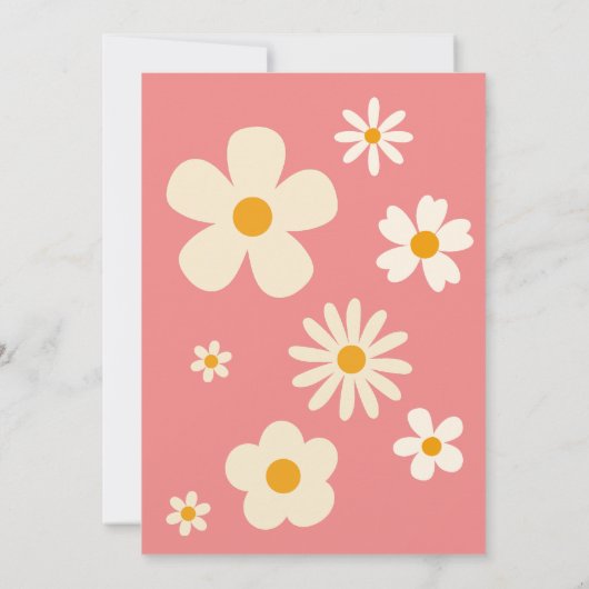 Oplettige groovy een retro madeliefje verjaardag kaart (Achterkant)