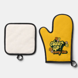 OPLEVEN SORGEN MINDER OVENHANDSCHOEN EN PANHOUder Ovenwant & Pannenlap Set