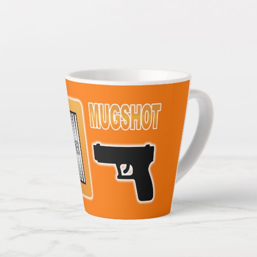 Oplichter Mugshot Latte Mok (Rechterhoek)