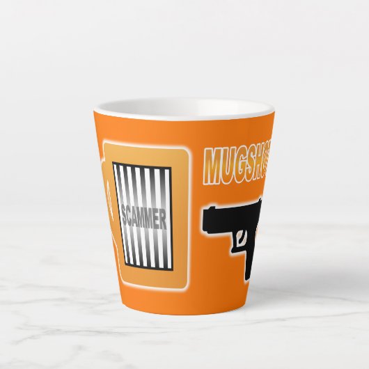 Oplichter Mugshot Latte Mok (Voorkant)